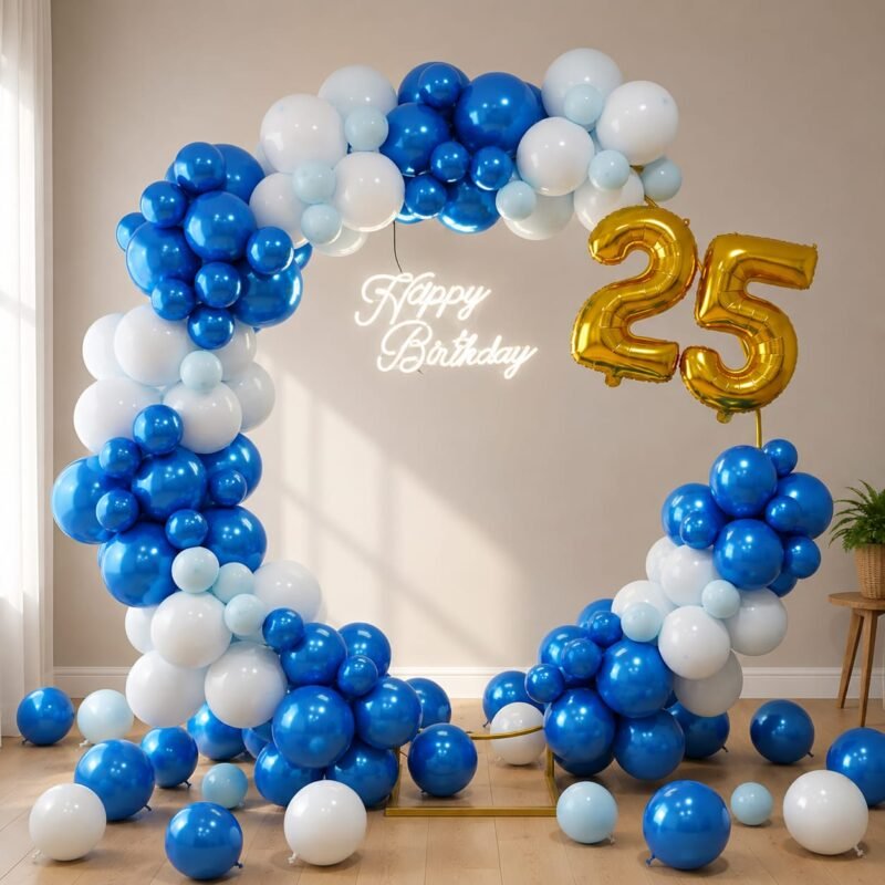 25th Blue Theme Decor
